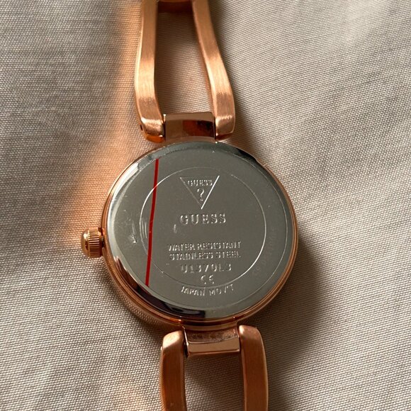 Guess Rose Gold-Tone Cutout Bracelet Analog Watch - Picture 11 of 13